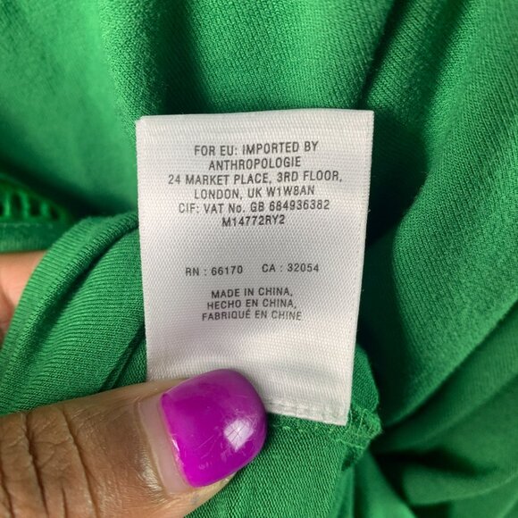 🟣🟣🟣 MEADOW RUE ANTHROPOLOGIE Womens Size Small Green V-Neck Sleeveless Tank T - Picture 6 of 7